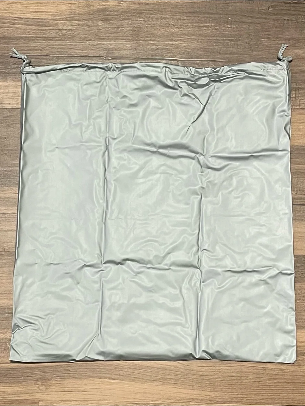 Large! Prada Linea Rossa Silver Vinyl Drawstring Dust Bag with Red Logo!
